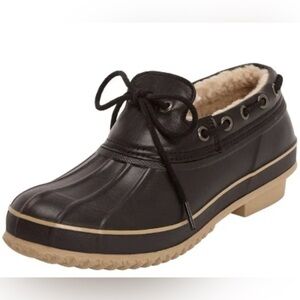 Comfortview Black The Storm Duck Shoes. Faux Sherpa Lined EUC Sz 9